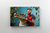 Tablou Canvas - Aligator la salon