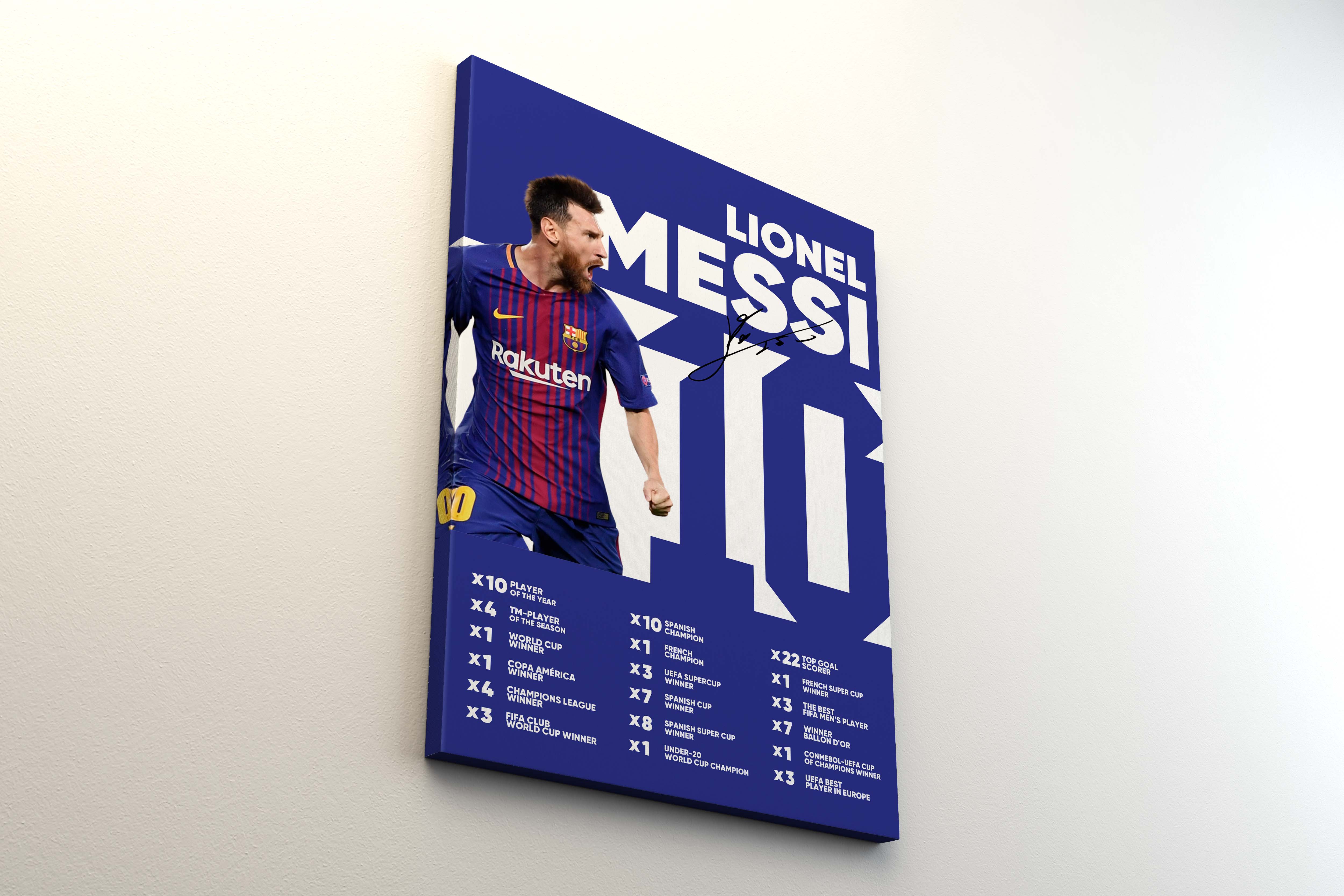 Tablou Canvas - Lionel Messi Barcelona Infografic V1