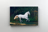 Tablou Canvas - Cal Alb Alergand in Lumina Aurie
