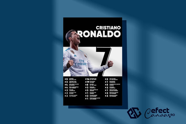 Tablou Canvas - Ronaldo Real Madrid Infografic V3