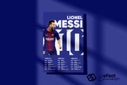 Tablou Canvas - Lionel Messi Barcelona Infografic V1