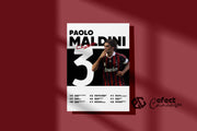 Tablou Canvas - Paolo Maldini AC Milan Infografic V3