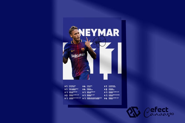 Tablou Canvas - Neymar Barcelona Infografic V1