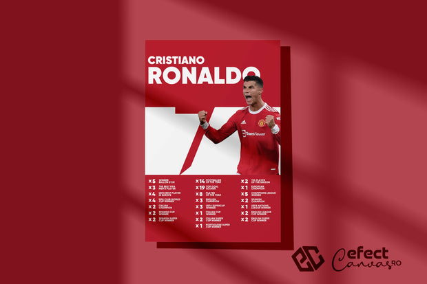Tablou Canvas - Ronaldo Manchester United Infografic V1