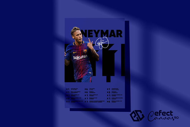 Tablou Canvas - Neymar Barcelona Infografic V2
