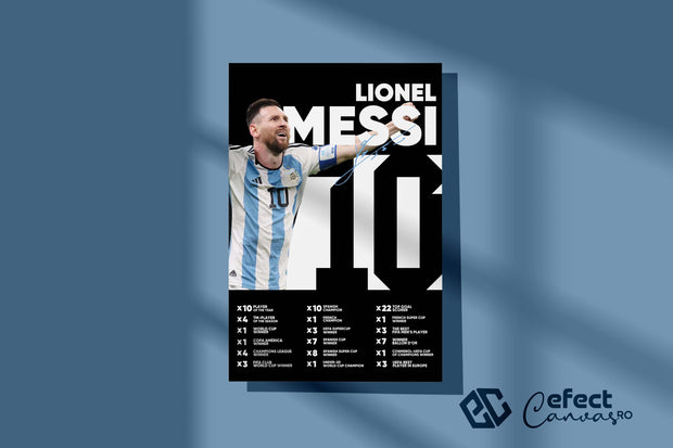 Tablou Canvas - Lionel Messi Argentina Infografic V4