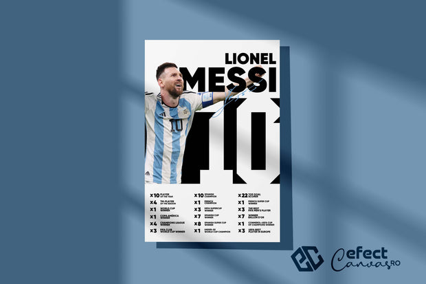 Tablou Canvas - Lionel Messi Argentina Infografic V3