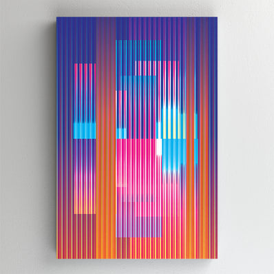 Tablou Canvas - Abstract Lines Geometry - Portocaliu