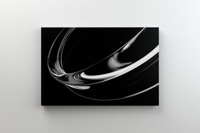 Tablou Canvas - Arc metalic abstract negru pe fundal simplu minimalist