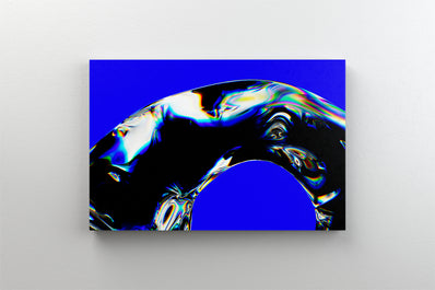 Tablou Canvas - Arc metalic abstract pe fundal albastru