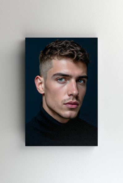 Tablou Canvas - Barbat cu tunsoare fade - clair obscur