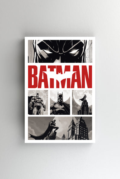 Tablou Canvas - Batman Poster Text Rosu