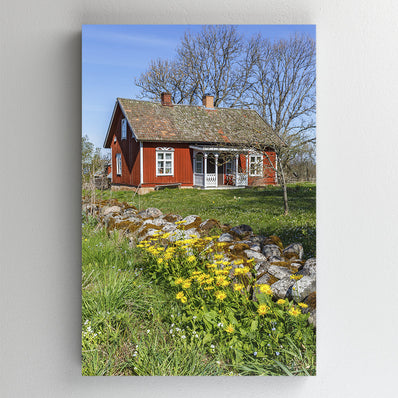 Tablou Canvas - Cabana rosiatica primavara flori galbene