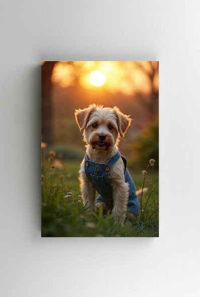 Tablou Canvas - Cainele Gradinar trezit dis de dimineata