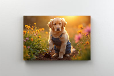 Tablou Canvas - Cainele gradinar la rasaritul soarelui