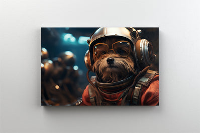 Tablou Canvas - Catel astronaut in stil retro