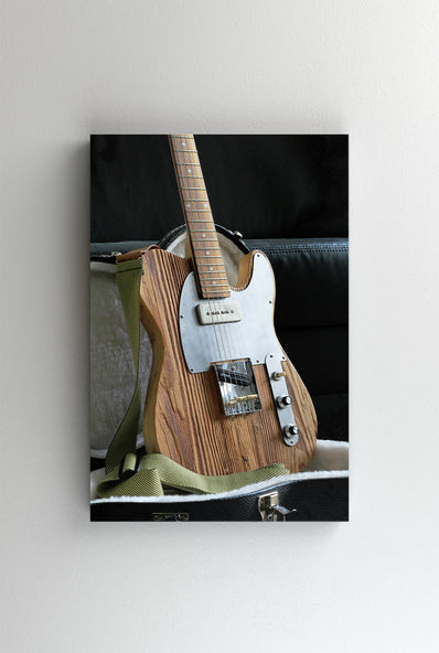 Tablou Canvas - Chitara de lemn electrica
