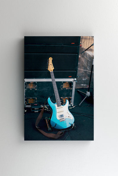 Tablou Canvas - Chitara electrica albastra pastel