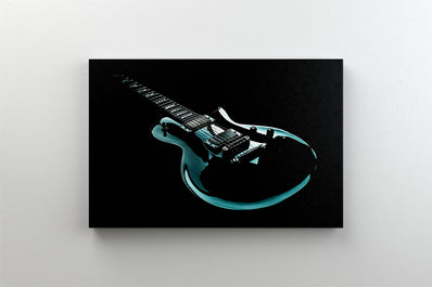 Tablou Canvas - Chitara pe fundal negru