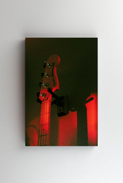 Tablou Canvas - Chitara rasarit rosu