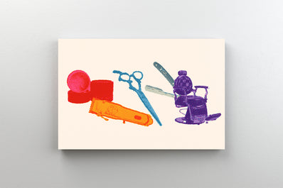 Tablou Canvas - Colaj barbershop halftone