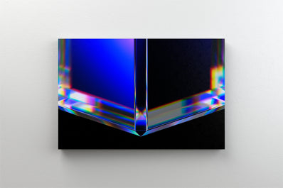 Tablou Canvas - Cub minimalist pearlscent albstru