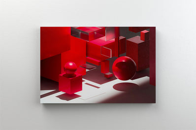 Tablou Canvas - Cuburi rosii in lumina soarelui abstract