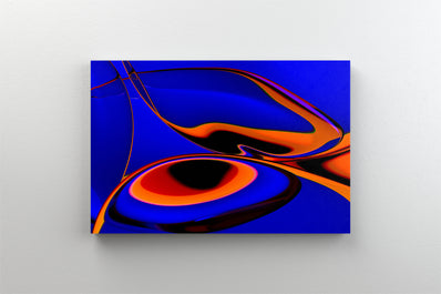 Tablou Canvas - Curbe abstracte albastru oranj