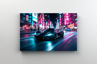 Tablou Canvas - Cyberpunk masina neagra