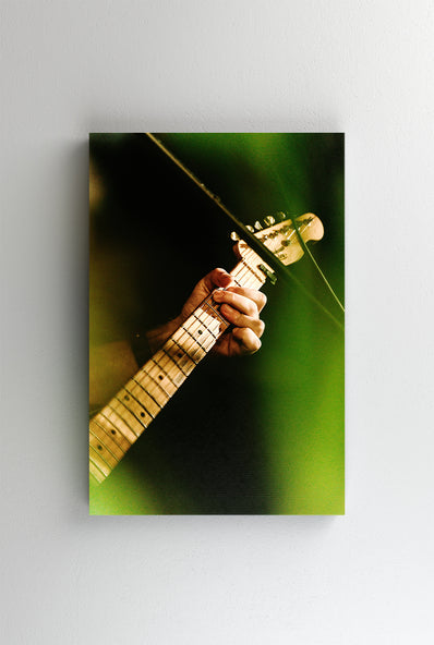 Tablou Canvas - Detaliu chitara efect lumina verde