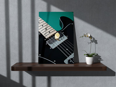 Tablou Canvas - Detaliu chitara negru metalic