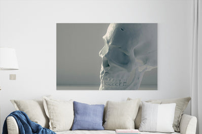 Tablou Canvas - Detaliu craniu abstract alb pe fundal minimalist
