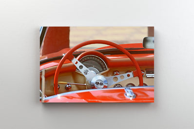 Tablou Canvas - Detaliu cu volan rosu