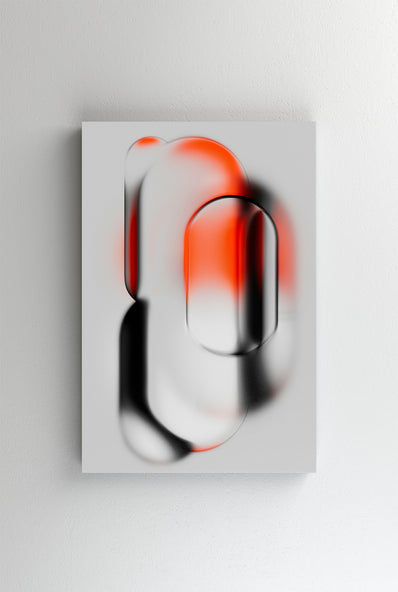 Tablou Canvas - Efect abstract blur negru si forme sferice