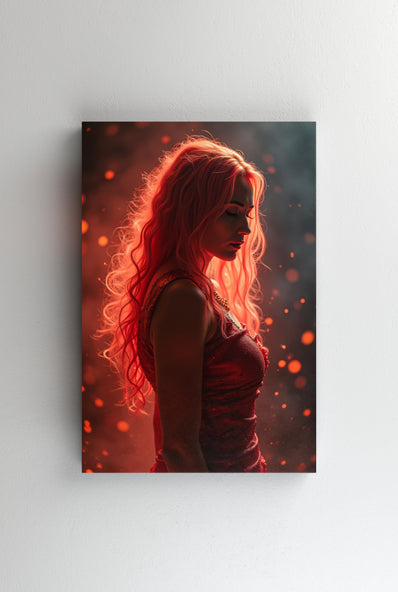 Tablou Canvas - Femeia Pinkish-Red Ginger