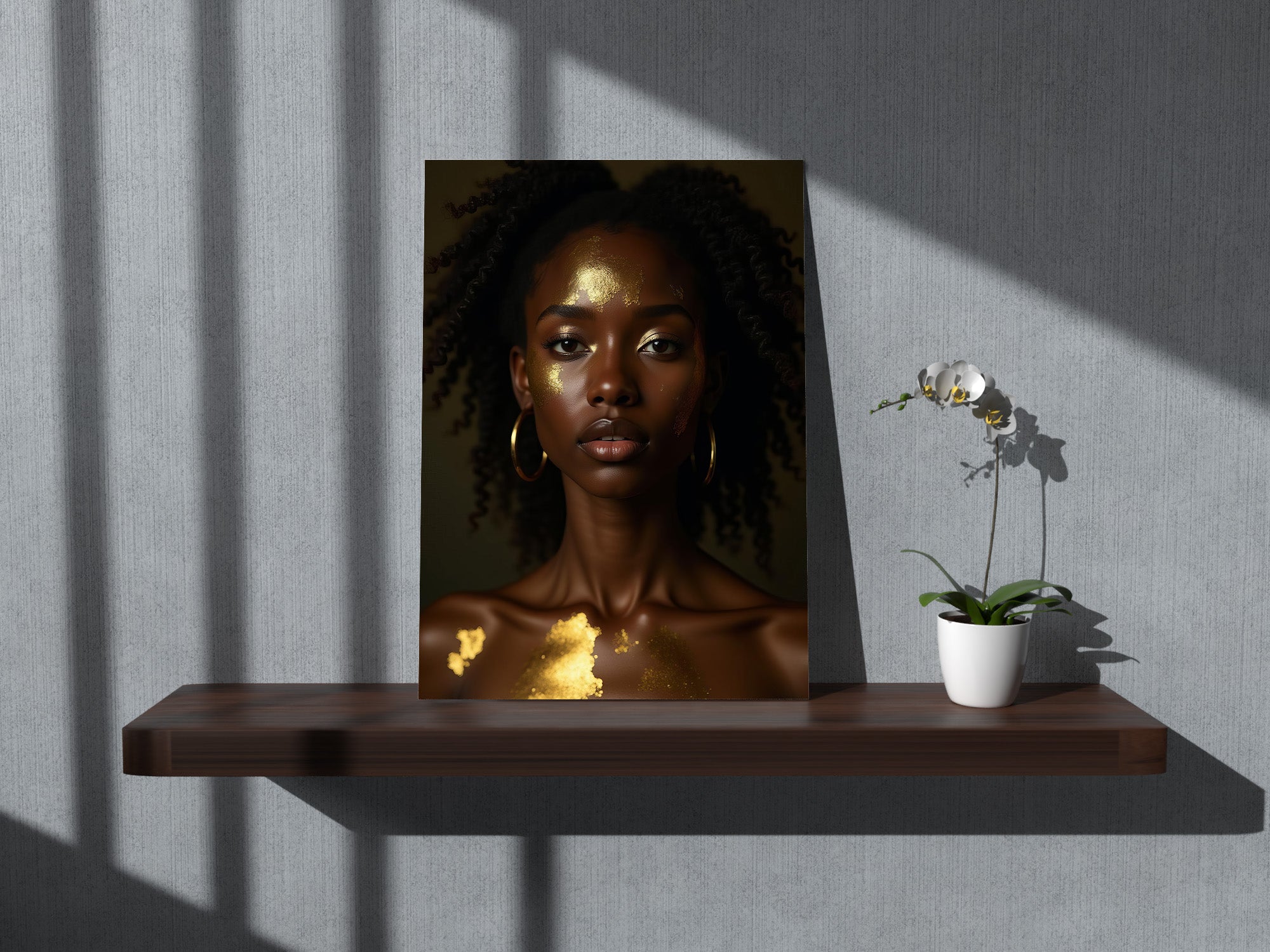 Tablou Canvas - Femeia creata africana funky style cu aur