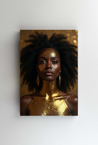 Tablou Canvas -  Femeia cu aur in stil supererou