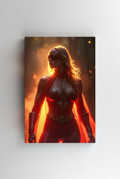 Tablou Canvas - Femeia rosie pregatita de motor