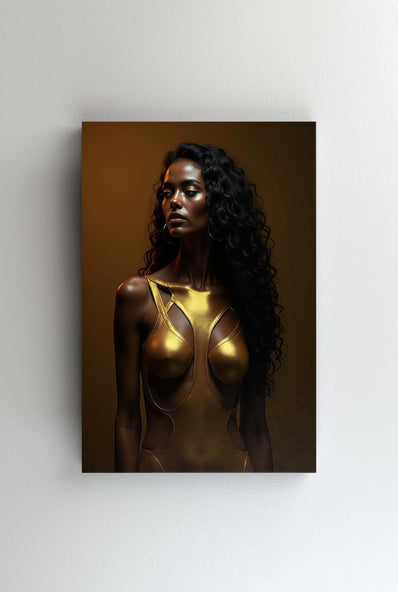 Tablou Canvas - Femeie Africana cu haine de aur