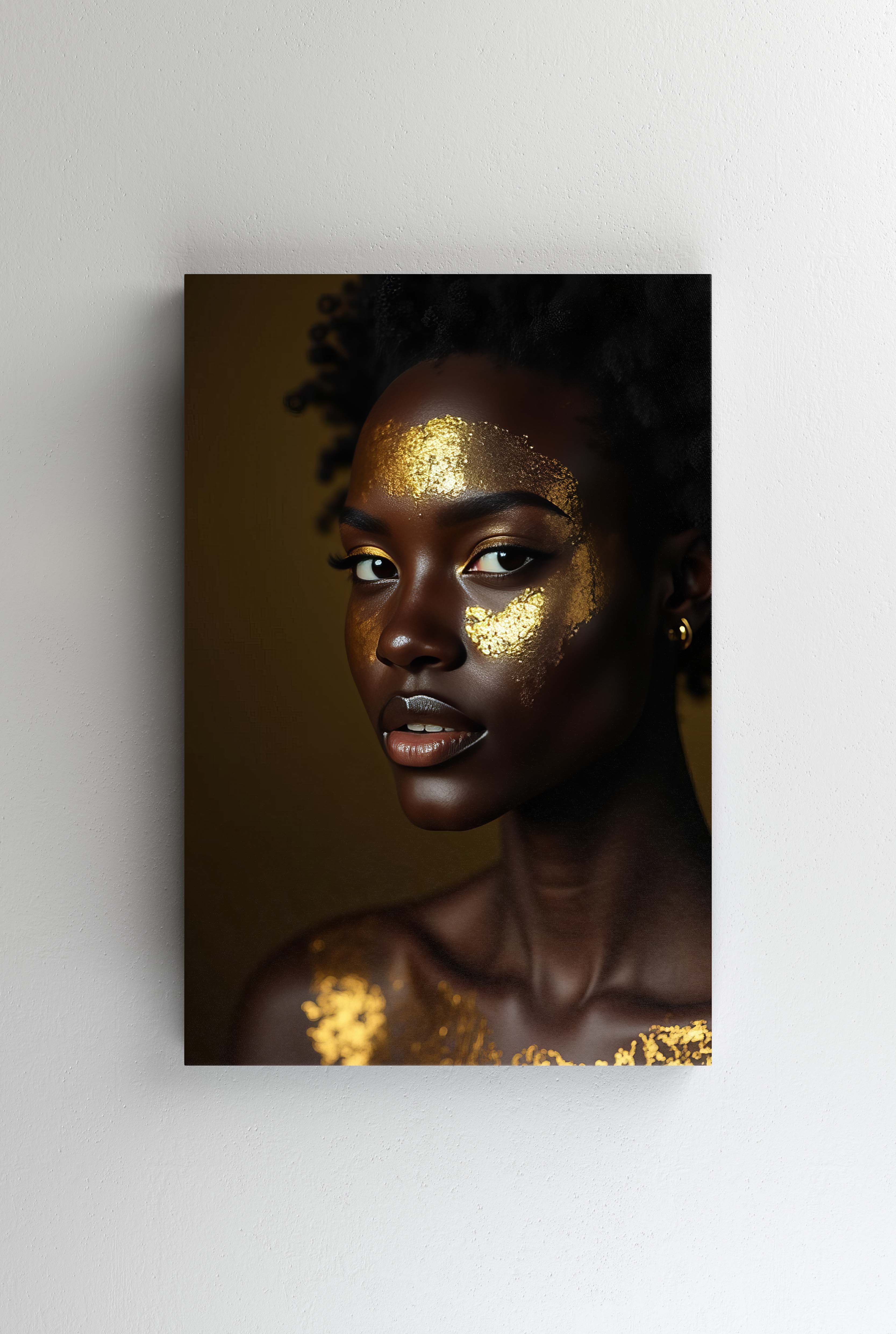 Tablou Canvas - Femeie africana creata cu fulgi de aur