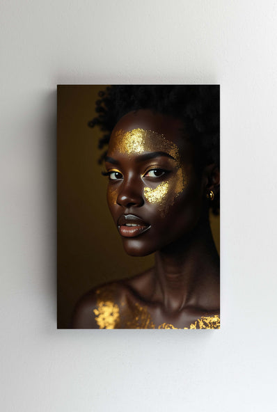 Tablou Canvas - Femeie africana creata cu fulgi de aur