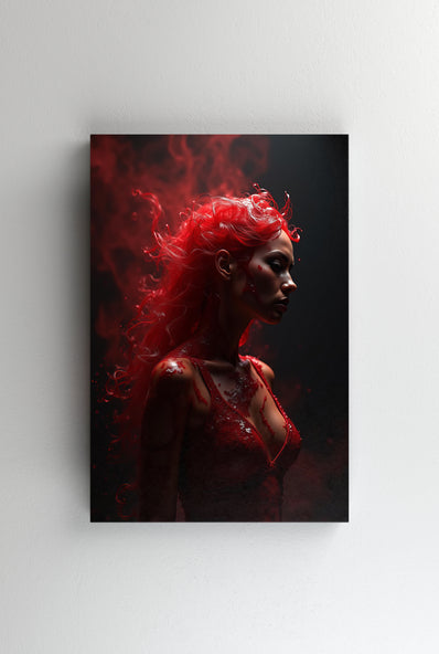 Tablou Canvas - Femeie cu par rosu si gem de capsuni