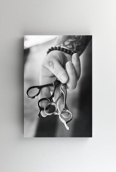 Tablou Canvas - Foarfece de frizer monocrom