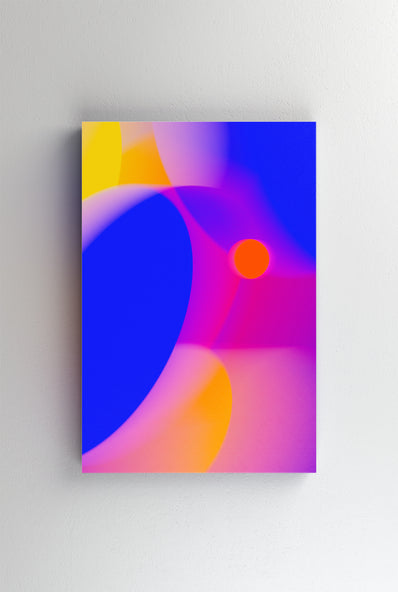 Tablou Canvas - Forme abstracte blur oranj albastru II