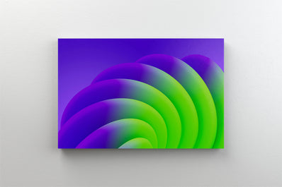 Tablou Canvas - Forme spiralate verzi mov abstracte