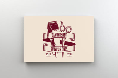 Tablou Canvas - Ilustratie Barbershop Shaves and Cuts
