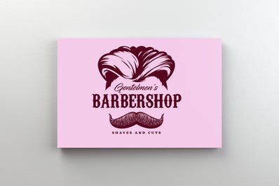 Tablou Canvas - Ilustratie Frizura si Mustata Fundal Roz