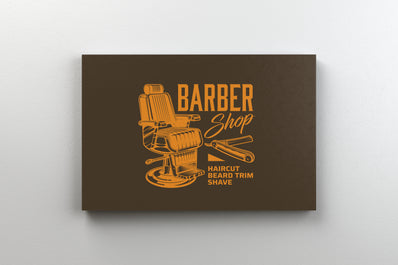 Tablou Canvas - Ilustratie Scaun de Tuns Frizerie