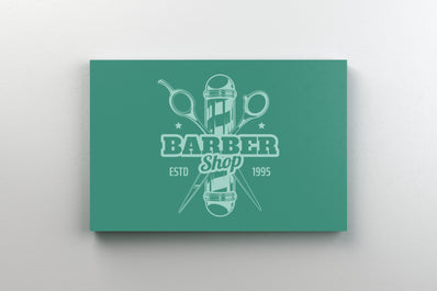 Tablou Canvas - Ilustratie Barbershop Turcoaz