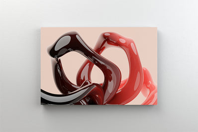 Tablou Canvas - Lichid abstract rosu negru pe fundal simplu